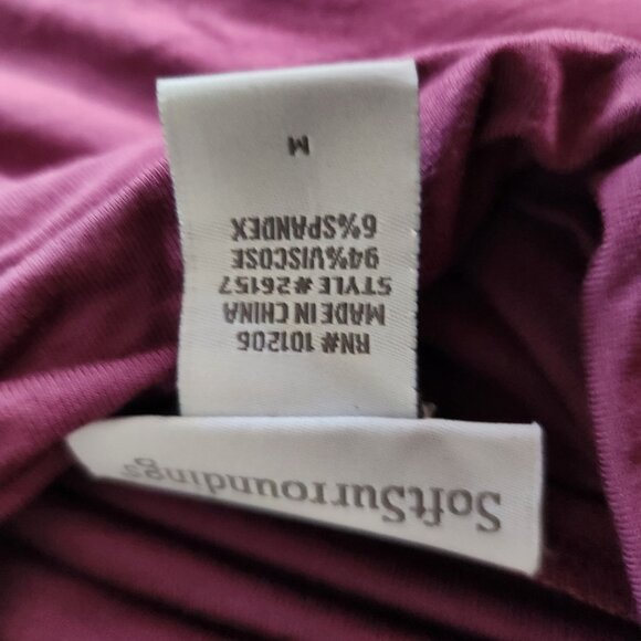 Soft Surroundings Dress Runched Purple Long Sleeve Cowl Neck Medium - Picture 10 of 11